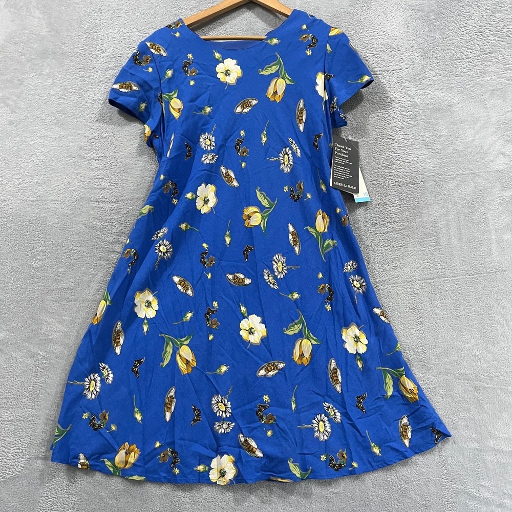 Jessica Howard Women's Blue Floral-Print Midi Dress‎ Plus 16 Fairy Boho Career